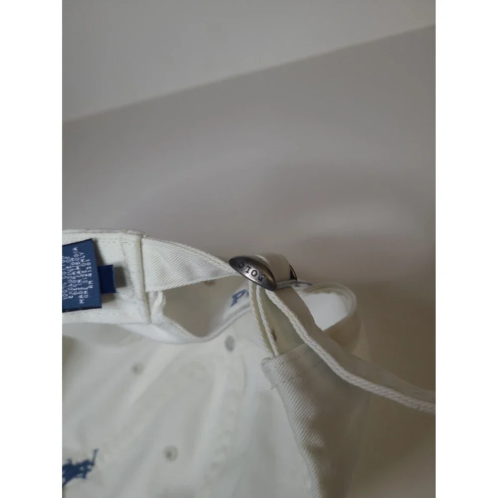 Vtg  Polo Ralph Lauren hat White Blue Pony